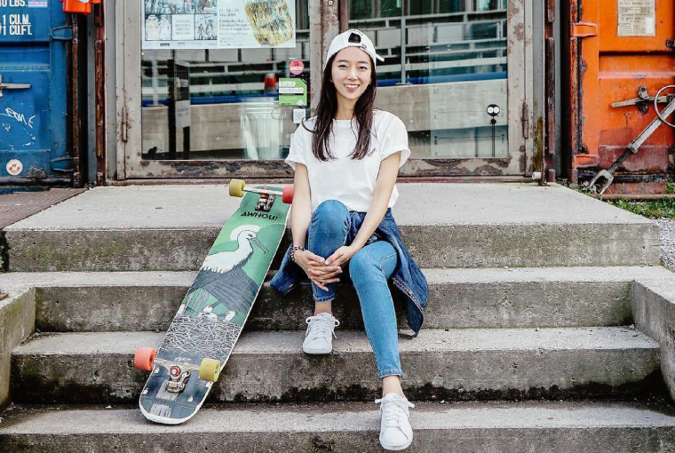She Dances on Her Skateboard