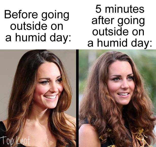 curly hair on humid day